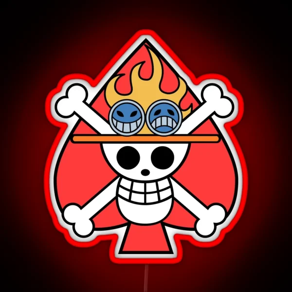 One Piece Ace S Jolly Roger RGB Neon Sign