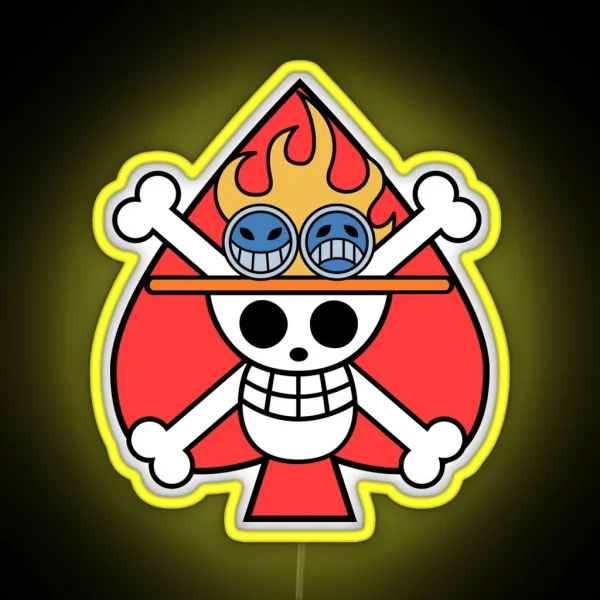 One Piece Ace S Jolly Roger RGB Neon Sign