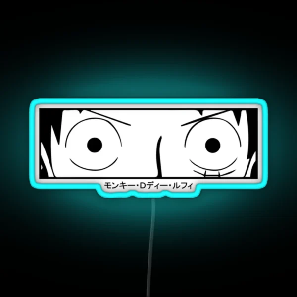 One Piece Luffy Eyes Manga RGB Neon Sign