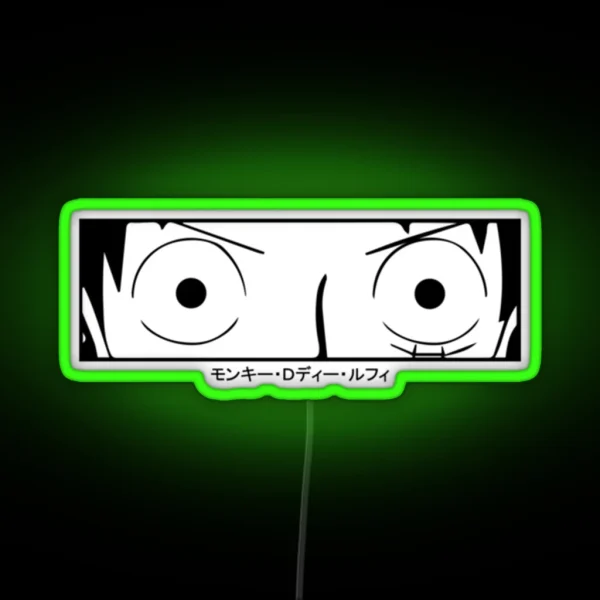 One Piece Luffy Eyes Manga RGB Neon Sign