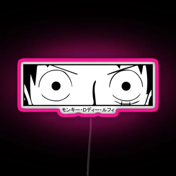 One Piece Luffy Eyes Manga RGB Neon Sign
