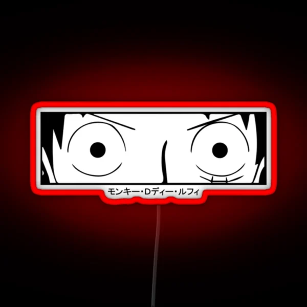 One Piece Luffy Eyes Manga RGB Neon Sign