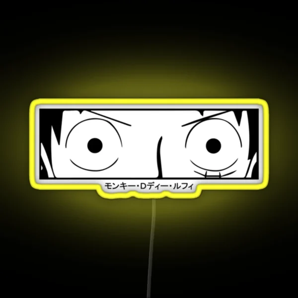 One Piece Luffy Eyes Manga RGB Neon Sign