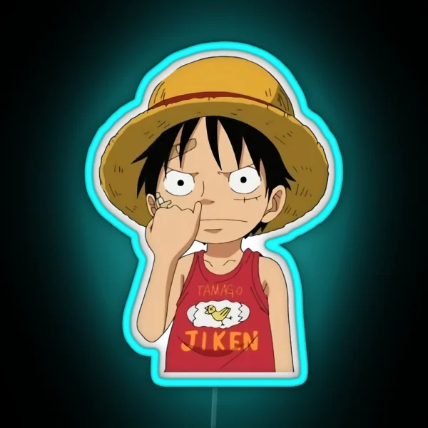 One Piece Luffy Picking Nose Led RGB Neon Sign