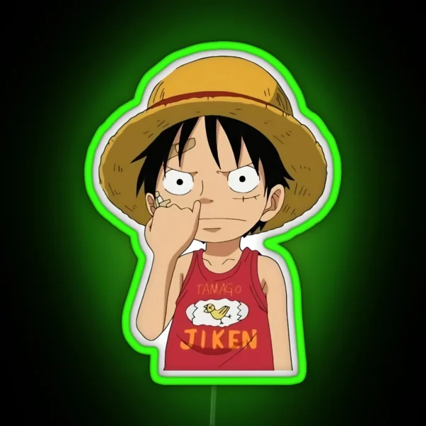 One Piece Luffy Picking Nose Led RGB Neon Sign