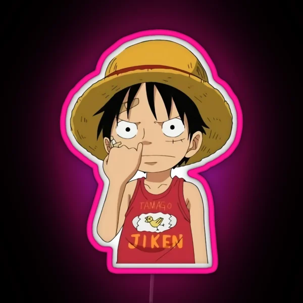 One Piece Luffy Picking Nose Led RGB Neon Sign