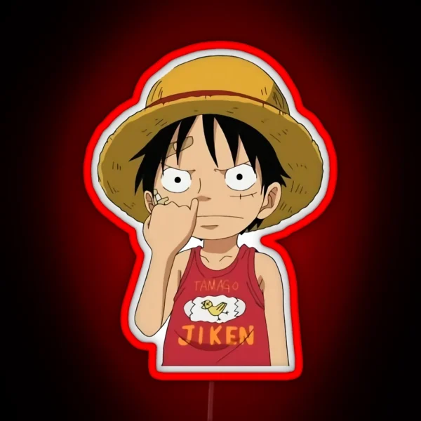 One Piece Luffy Picking Nose Led RGB Neon Sign