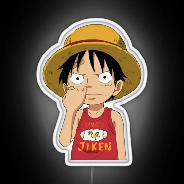 One Piece Luffy Picking Nose Led RGB Neon Sign