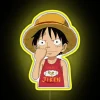 Unique One Piece Luffy picking nose LED neon sign decoration.