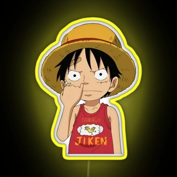 One Piece Luffy Picking Nose Led RGB Neon Sign