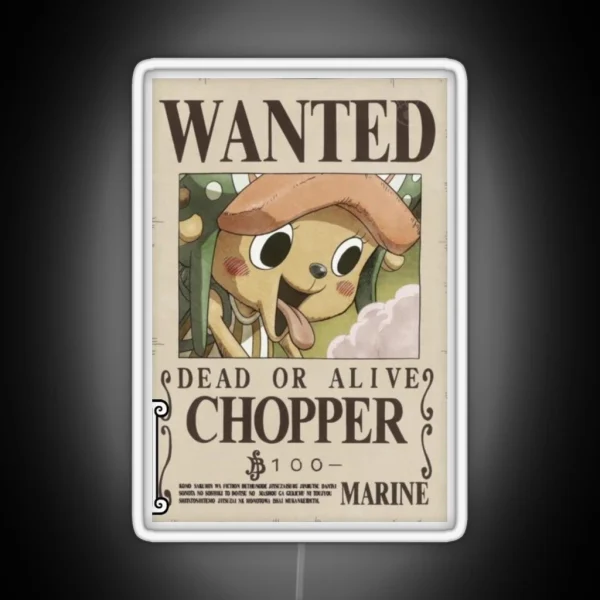 One Piece Tony Tony Chopper Current Wanted RGB Neon Sign