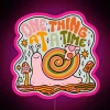 One Thing at a Time Inspiring Quote Background Neon Sign