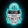 Anniversary couple decoration ideas with customizable love forever neon lighting signs.