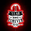 Anniversary Countdown Sign: One Year Down, Forever to Go in Neon