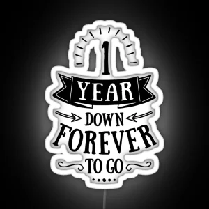 One Year Down Forever To Go Anniversary Couple Led Gadget Cases And Other Gifts RGB Neon Sign