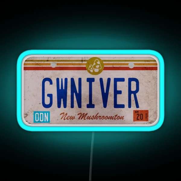 Onward Guinevere License Plate RGB Neon Sign