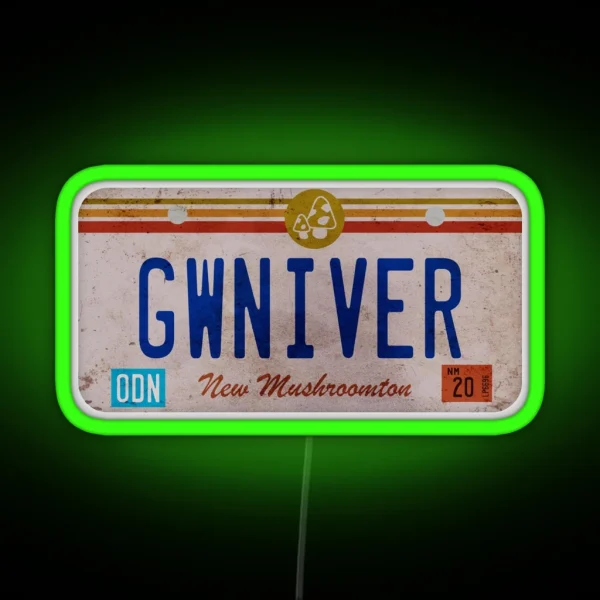 Onward Guinevere License Plate RGB Neon Sign