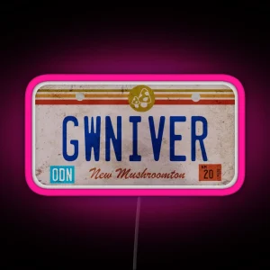 Onward Guinevere License Plate RGB Neon Sign