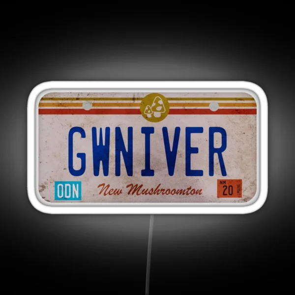 Onward Guinevere License Plate RGB Neon Sign