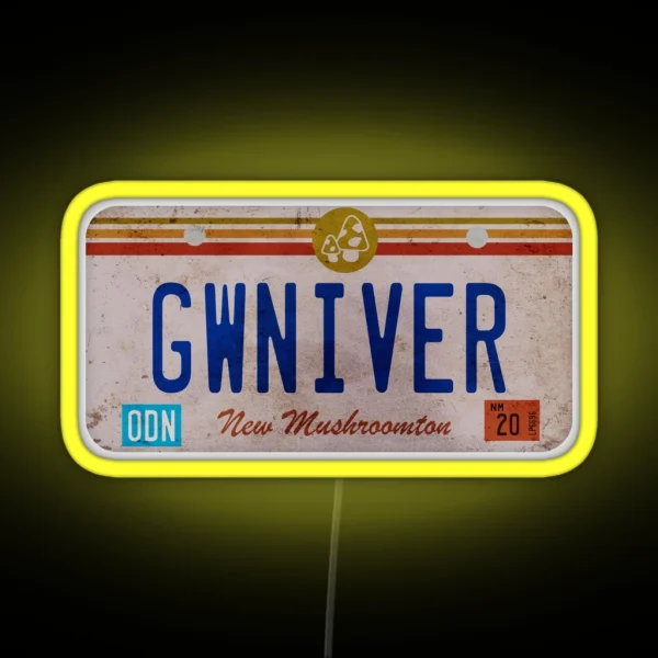 Onward Guinevere License Plate RGB Neon Sign