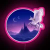 Vibrant Multicolor Neon Sign with Rainbow Effects Magical Unicorns Display