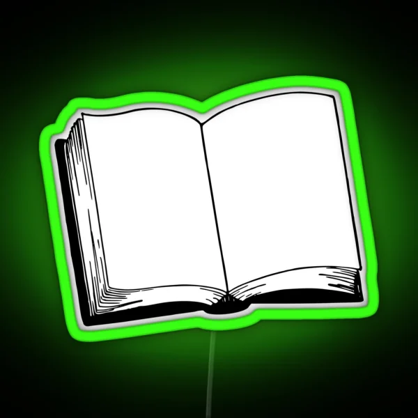 Open Book Black And White Illustration RGB Neon Sign
