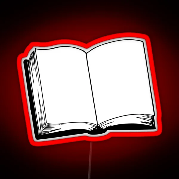 Open Book Black And White Illustration RGB Neon Sign