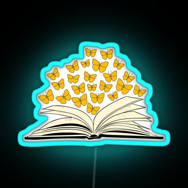 Open Book Butterflies One Hundred Years Of RGB Neon Sign
