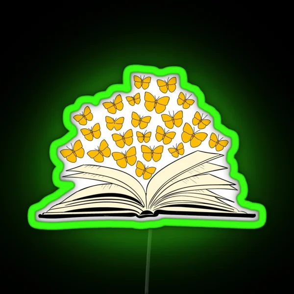 Open Book Butterflies One Hundred Years Of RGB Neon Sign