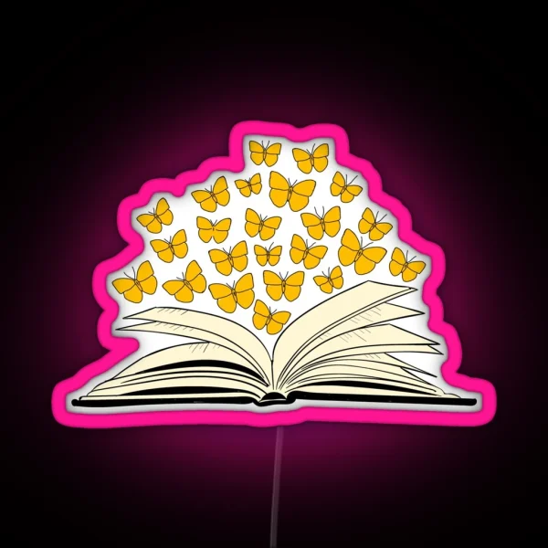 Open Book Butterflies One Hundred Years Of RGB Neon Sign
