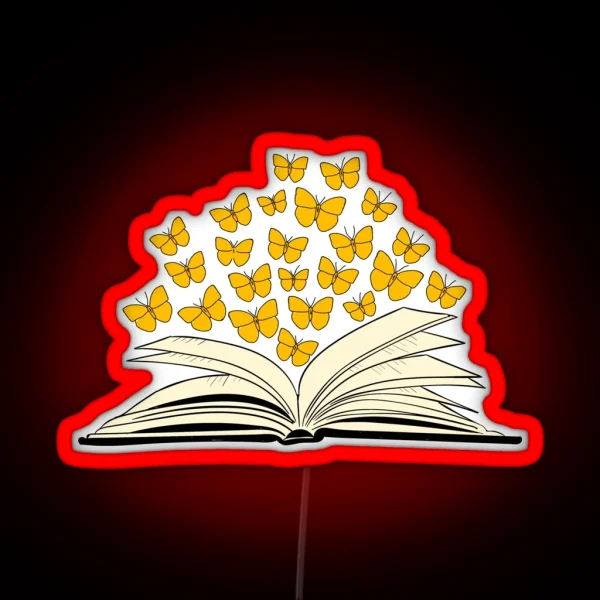 Open Book Butterflies One Hundred Years Of RGB Neon Sign