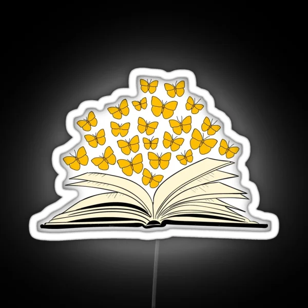 Open Book Butterflies One Hundred Years Of RGB Neon Sign