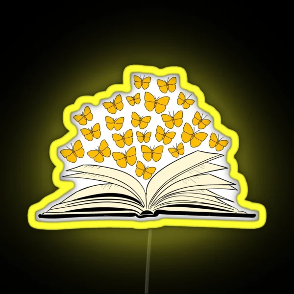 Open Book Butterflies One Hundred Years Of RGB Neon Sign