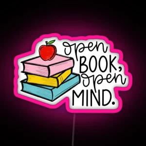 Open Book Open Mind RGB Neon Sign