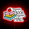 Embracing knowledge and openness with vibrant RGB neon glow letters.