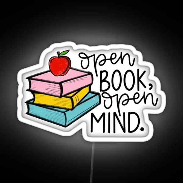 Open Book Open Mind RGB Neon Sign