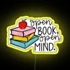 Vibrant RGB Lighted Canvas Display of an Open Book Mindset