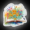 Softly Glowing Neon Sign Featuring an Open Book with Blooms