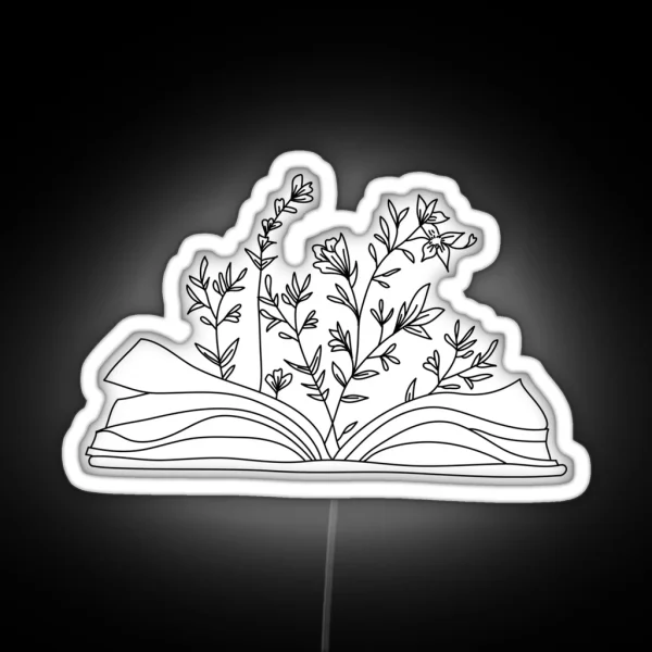 Open Book With Flowers RGB Neon Sign