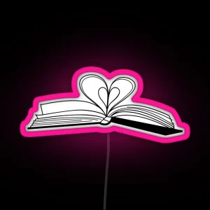 Open Book With Heart RGB Neon Sign