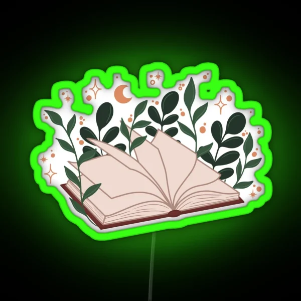 Open Magic Forest Book RGB Neon Sign