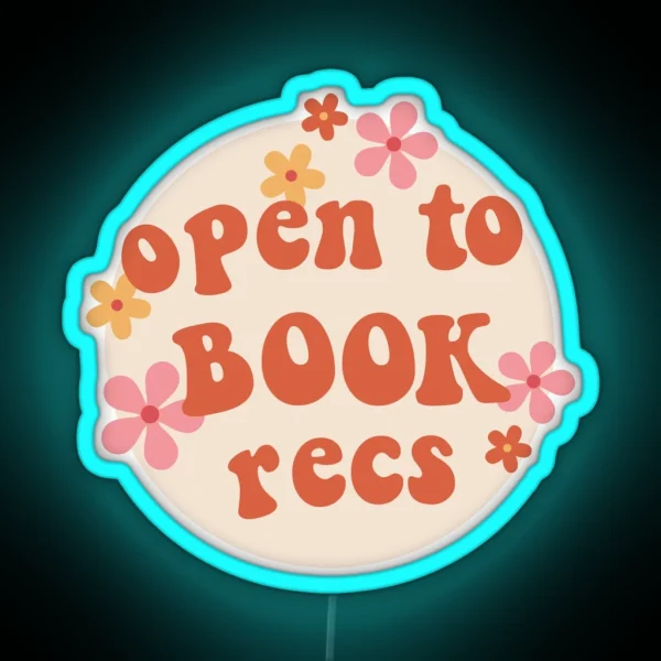 Open To Book Recs RGB Neon Sign