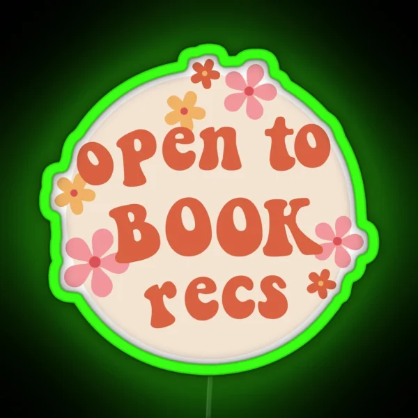 Open To Book Recs RGB Neon Sign