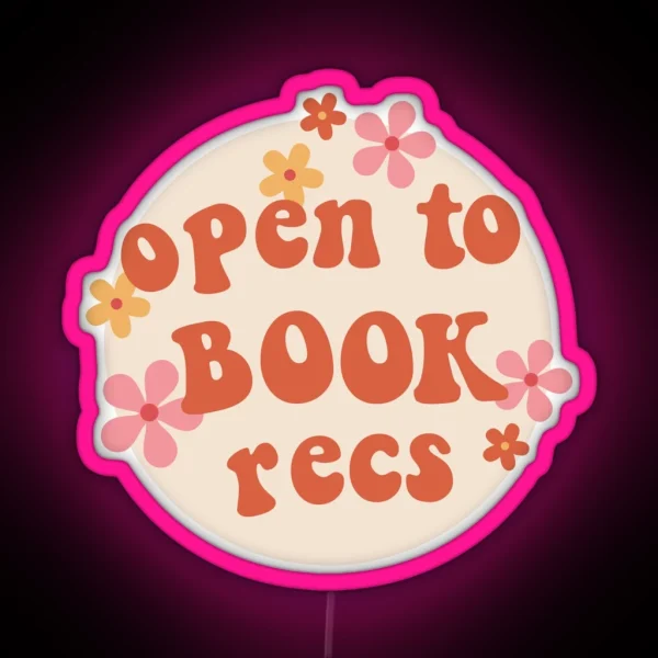 Open To Book Recs RGB Neon Sign