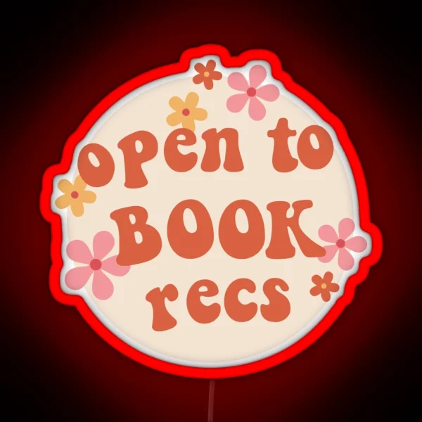 Open To Book Recs RGB Neon Sign