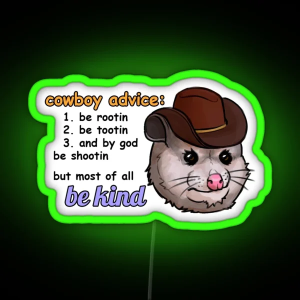 Opossum Advice RGB Neon Sign