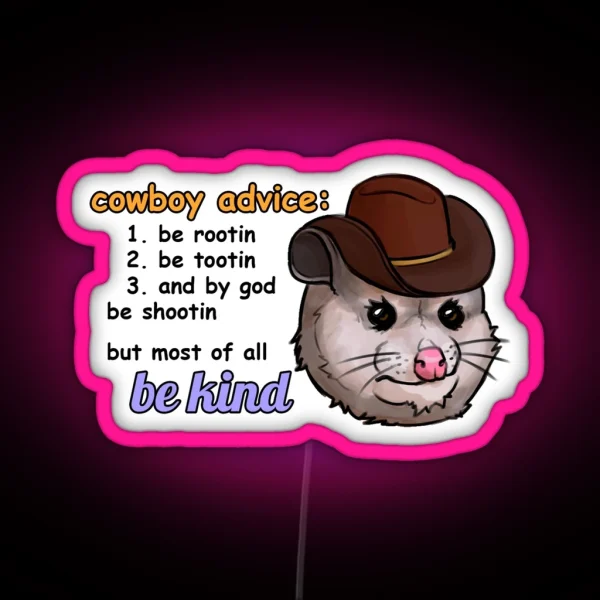 Opossum Advice RGB Neon Sign
