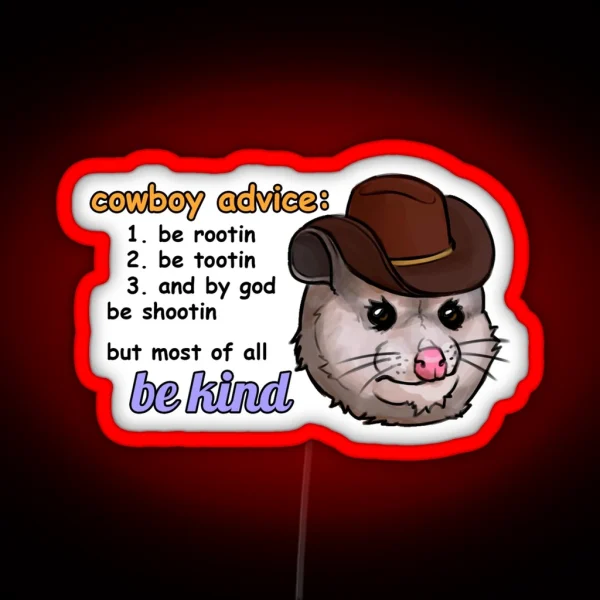 Opossum Advice RGB Neon Sign