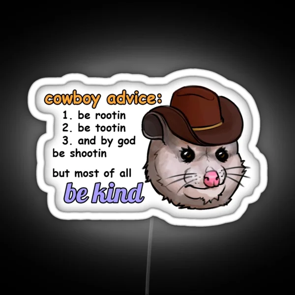 Opossum Advice RGB Neon Sign