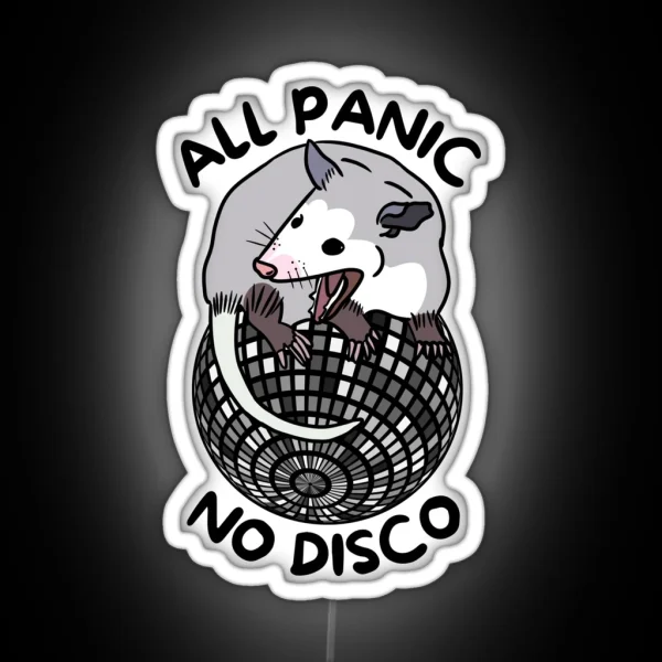 Opossum All Panic No Disco Funny Screaming RGB Neon Sign